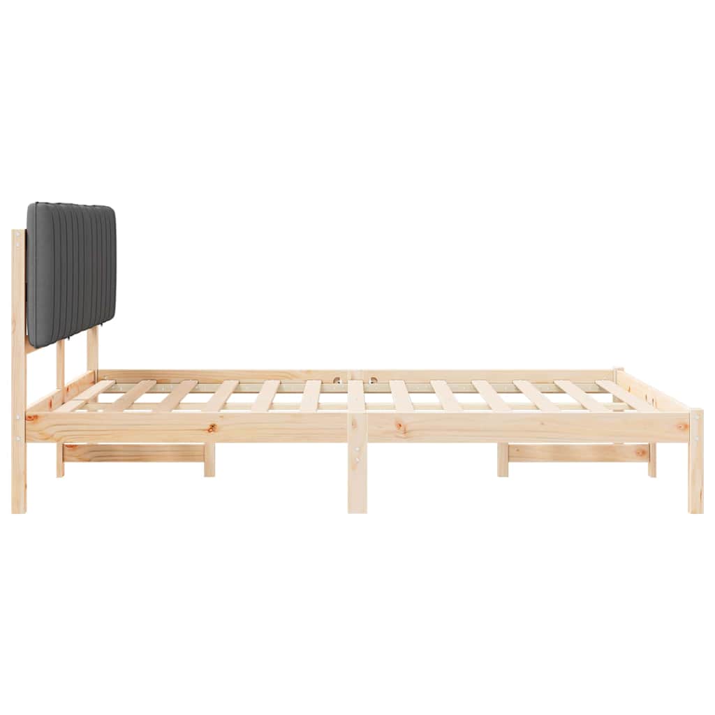 Bedframe met Gevoerd Hoofdgedeelte Donkergrijs 150 x 200 cm