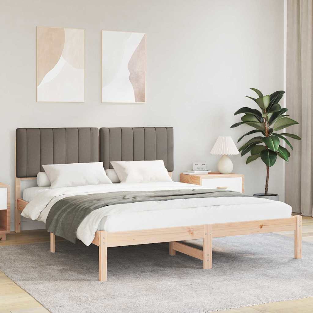 Bedframe met Gevoerd Hoofdgedeelte Taupe 150 x 200 cm