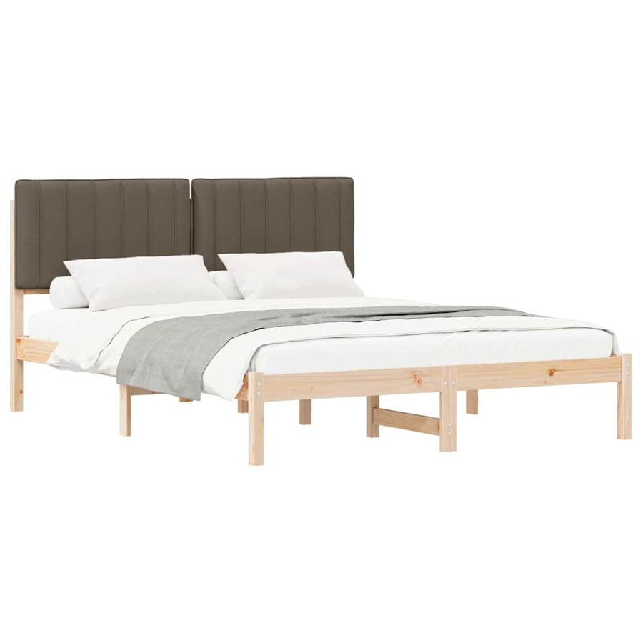 Bedframe met Gevoerd Hoofdgedeelte Taupe 150 x 200 cm