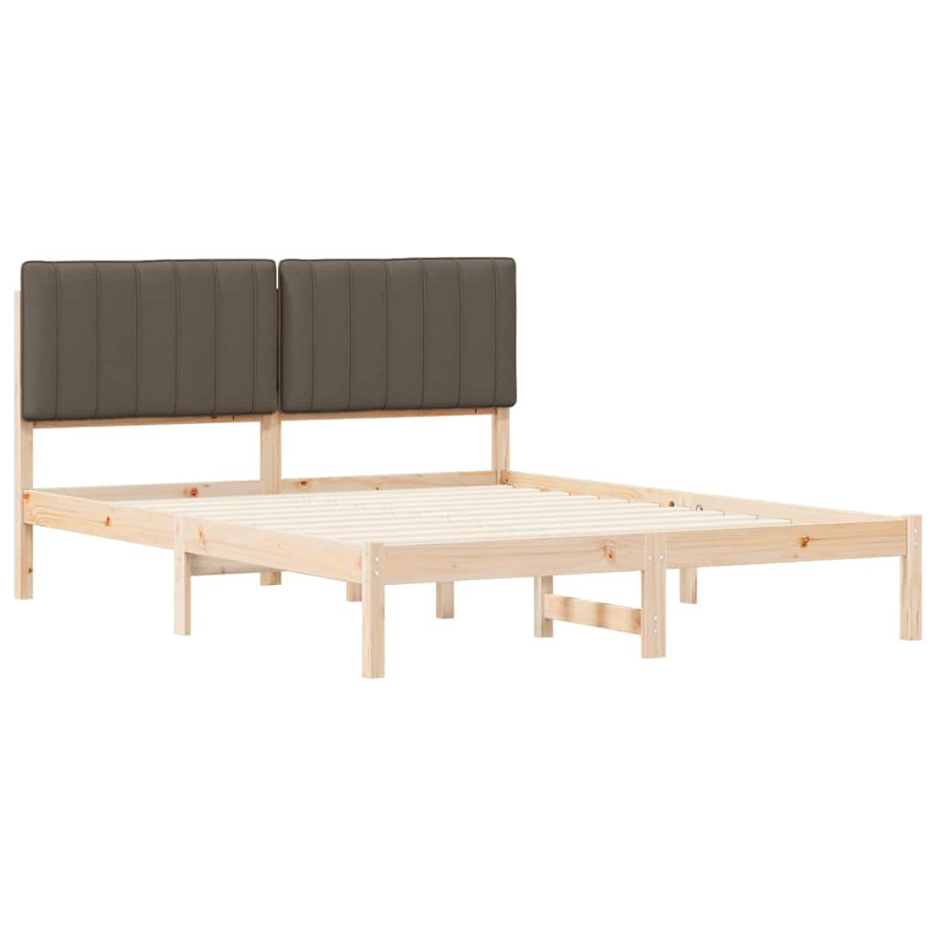 Bedframe met Gevoerd Hoofdgedeelte Taupe 150 x 200 cm