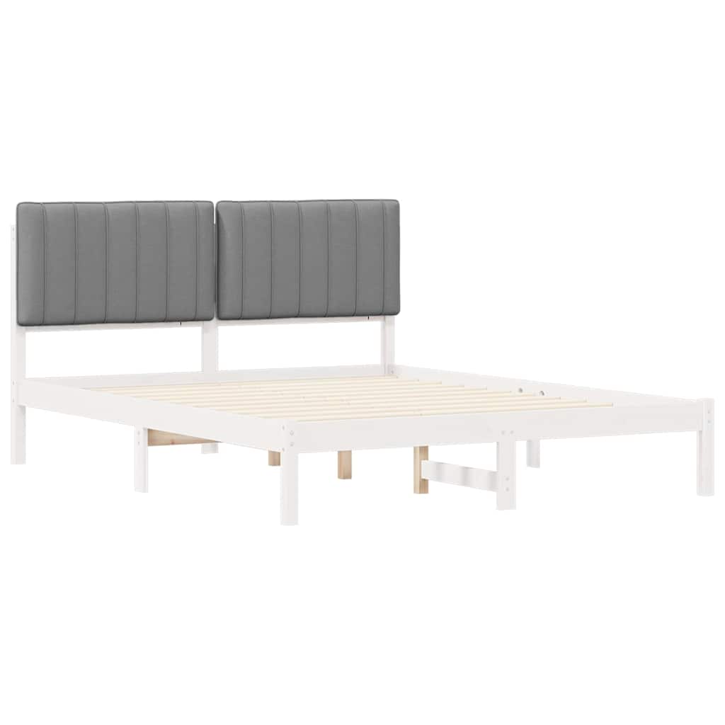 Bedframe met Gevoerd Hoofdgedeelte Lichtgrijs 150 x 200 cm