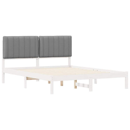 Bedframe met Gevoerd Hoofdgedeelte Lichtgrijs 150 x 200 cm