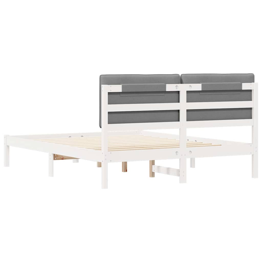 Bedframe met Gevoerd Hoofdgedeelte Lichtgrijs 150 x 200 cm