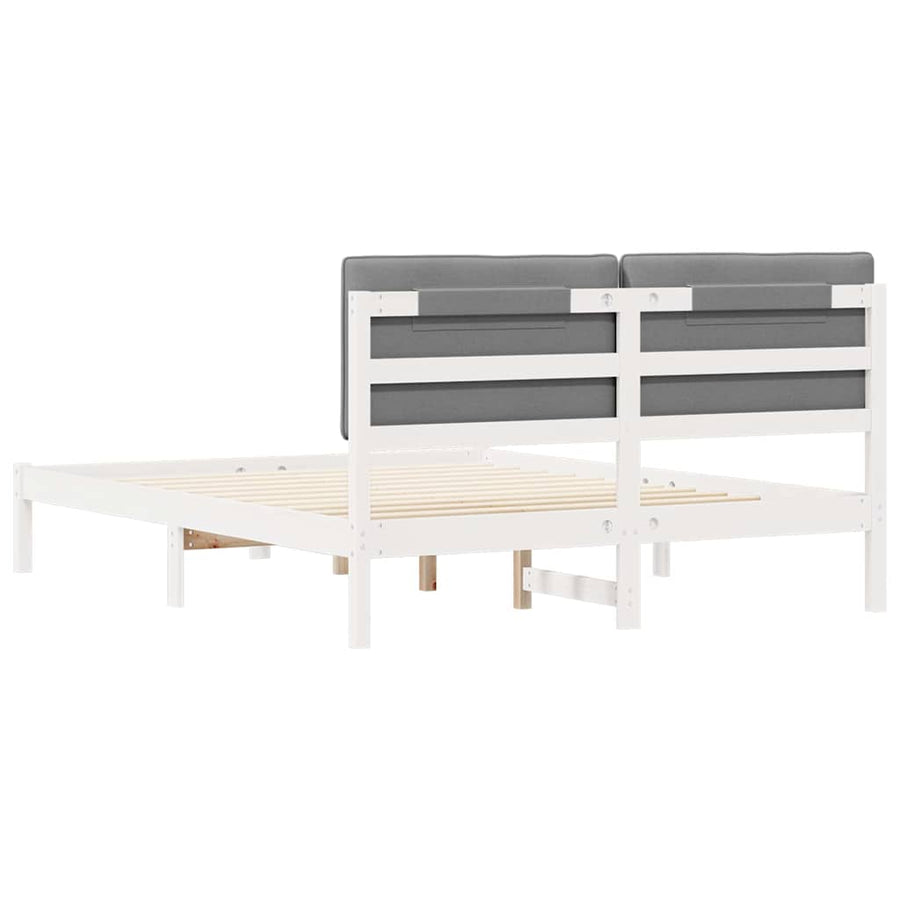 Bedframe met Gevoerd Hoofdgedeelte Lichtgrijs 150 x 200 cm