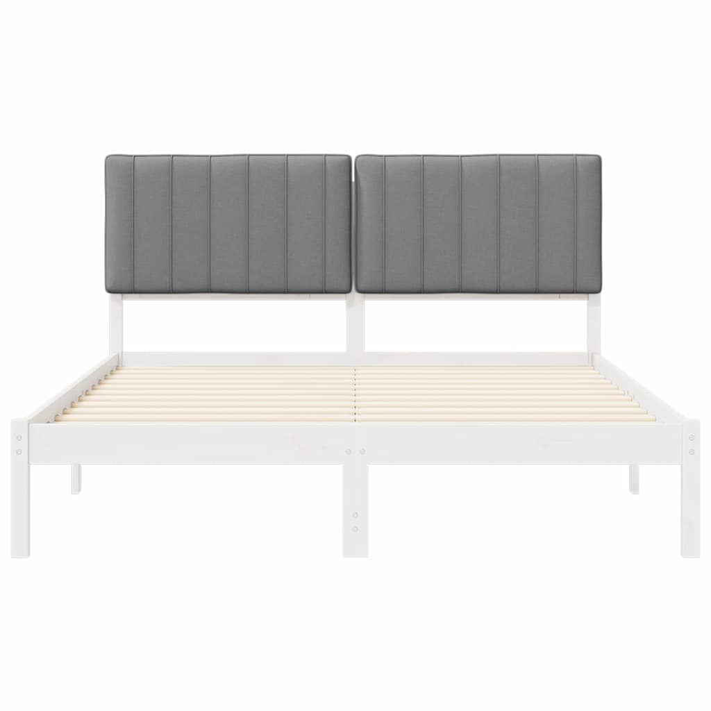 Bedframe met Gevoerd Hoofdgedeelte Lichtgrijs 150 x 200 cm