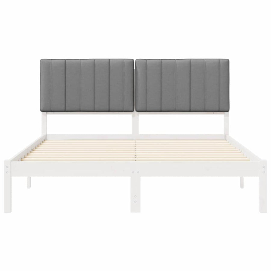 Bedframe met Gevoerd Hoofdgedeelte Lichtgrijs 150 x 200 cm