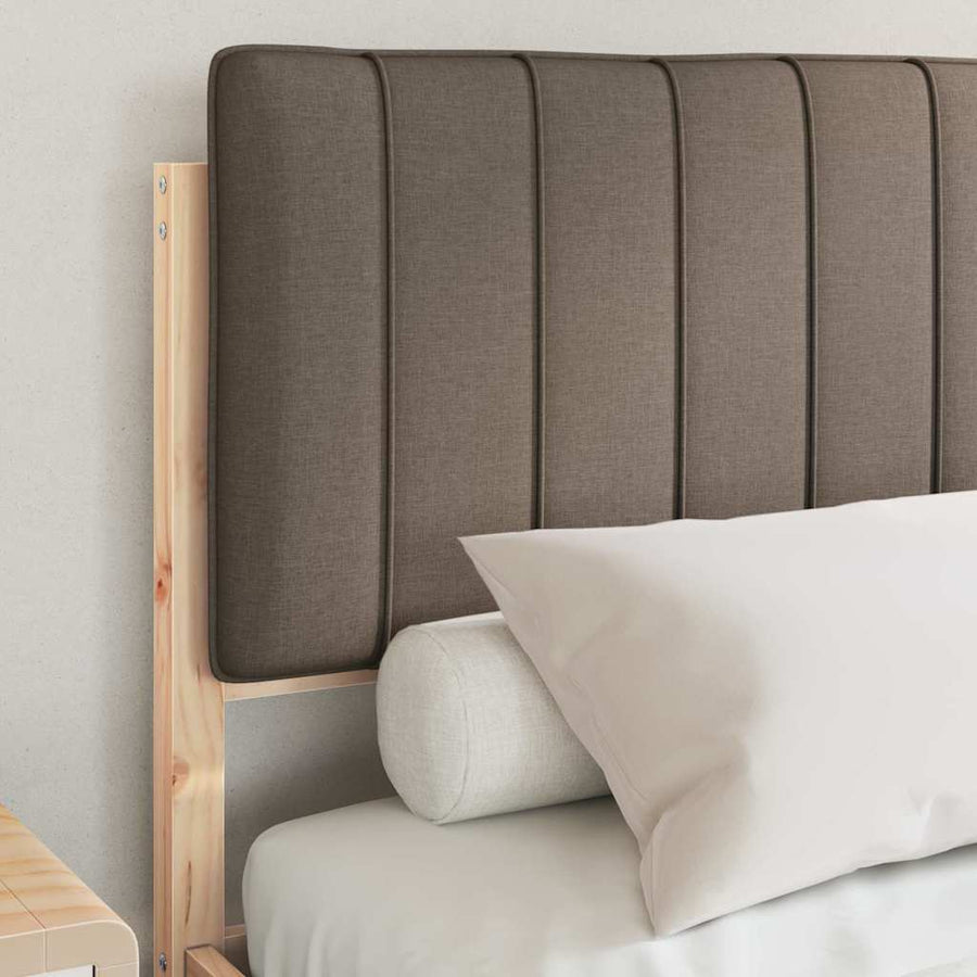 Bedframe met Gevoerd Hoofdgedeelte Taupe 140 x 200 cm