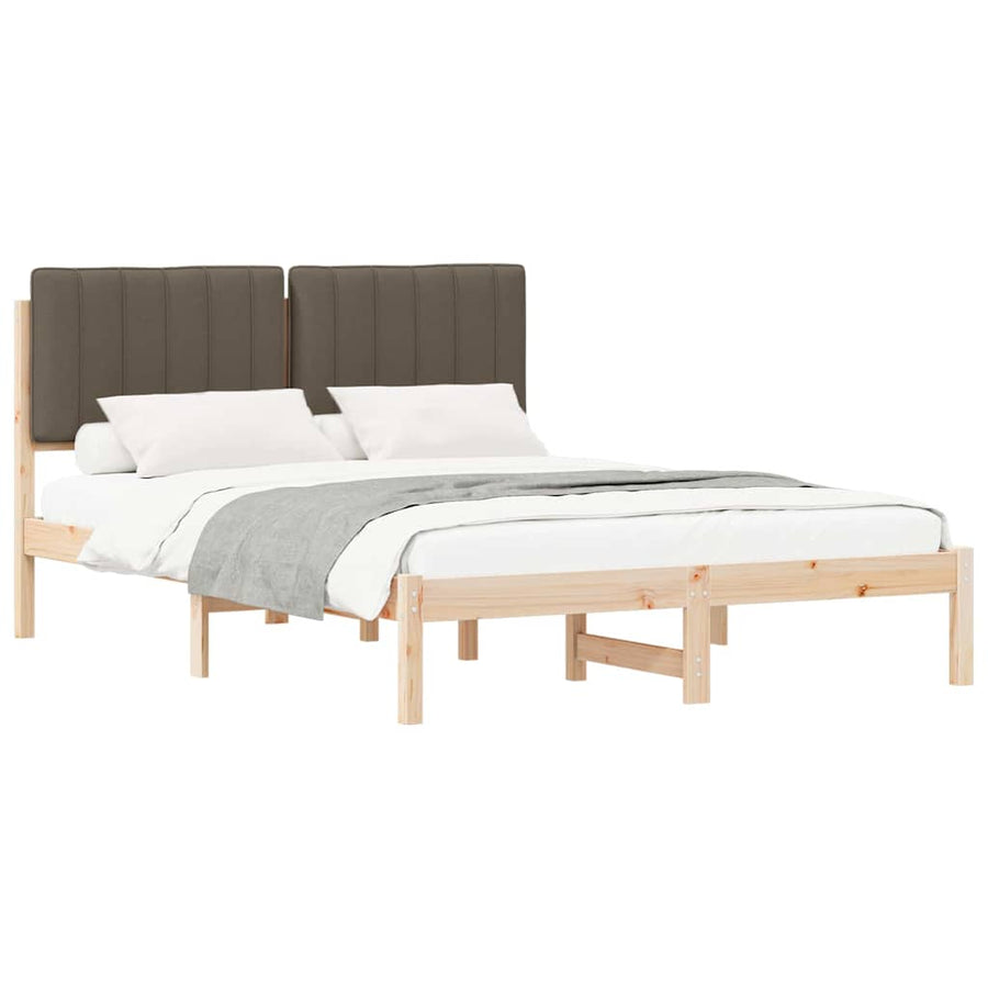 Bedframe met Gevoerd Hoofdgedeelte Taupe 140 x 200 cm