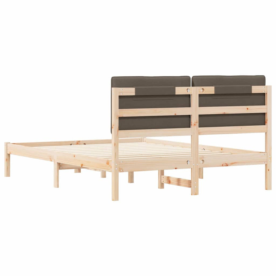 Bedframe met Gevoerd Hoofdgedeelte Taupe 140 x 200 cm