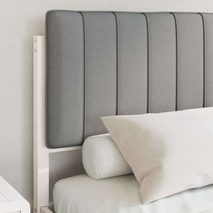 Bedframe met Gevoerd Hoofdgedeelte Lichtgrijs 140 x 200 cm