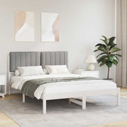 Bedframe massief grenenhout lichtgrijs 140x200 cm
