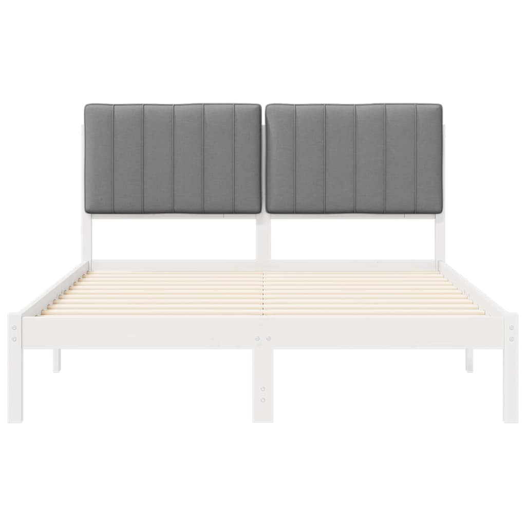Bedframe met Gevoerd Hoofdgedeelte Lichtgrijs 140 x 200 cm
