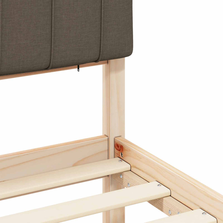 Bedframe met Gevoerd Hoofdgedeelte Natuurlijk en Taupe