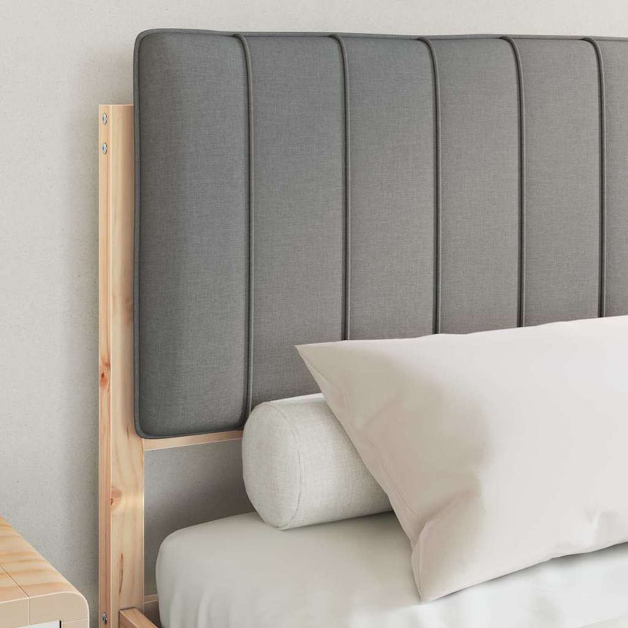 Bedframe met Gevoerd Hoofdgedeelte Lichtgrijs 140 x 190 cm