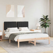 Bedframe massief grenenhout zwart 140x190 cm
