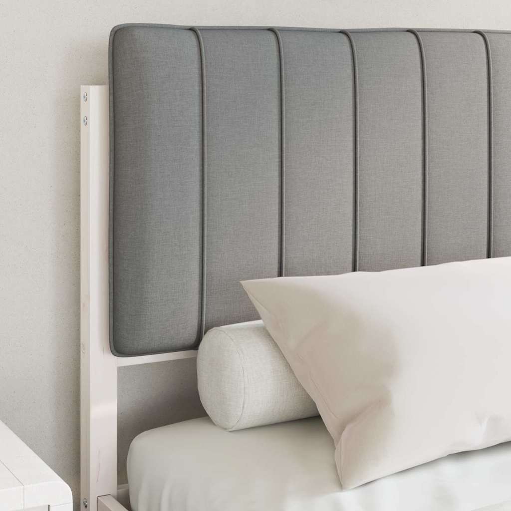 Bedframe met Gevoerd Hoofdgedeelte Lichtgrijs 140 x 190 cm