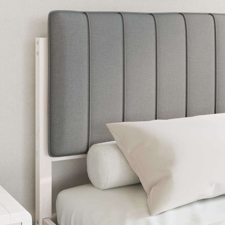 Bedframe met Gevoerd Hoofdgedeelte Lichtgrijs 140 x 190 cm