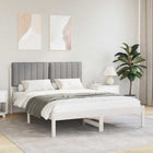 Fabric Upholstered Bed Frame Light Grey 140 x 190 cm