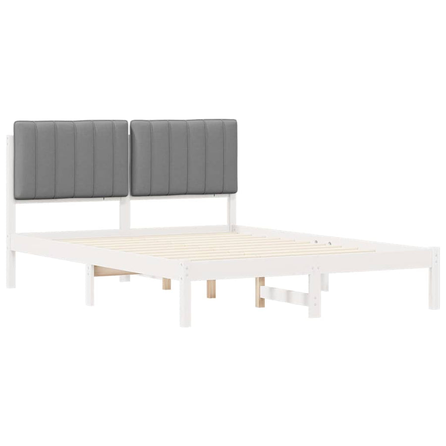 Bedframe met Gevoerd Hoofdgedeelte Lichtgrijs 140 x 190 cm