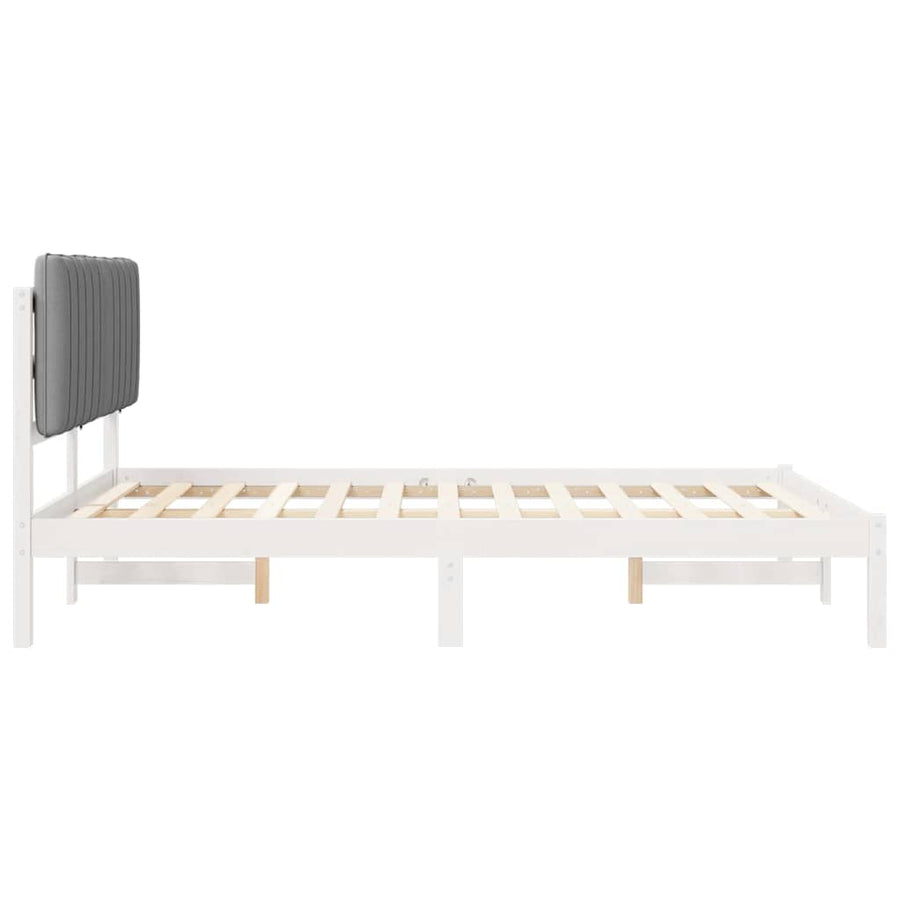 Bedframe met Gevoerd Hoofdgedeelte Lichtgrijs 140 x 190 cm