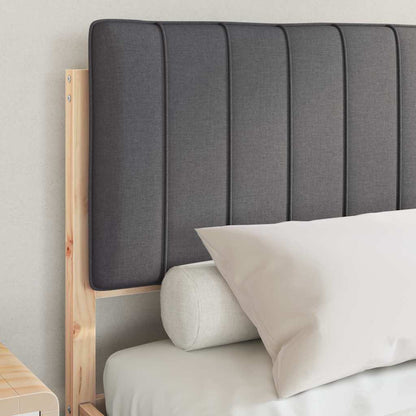 Bedframe met Gevoerd Hoofdgedeelte Donkergrijs 135 x 190 cm