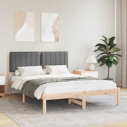 Bedframe 135x190 cm massief grenenhout donkergrijs