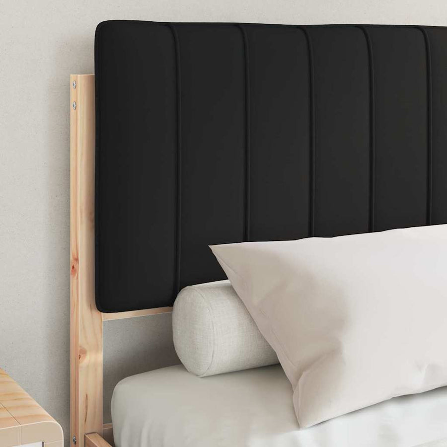 Bedframe met Gevoerd Hoofdgedeelte Zwart 135 x 190 cm