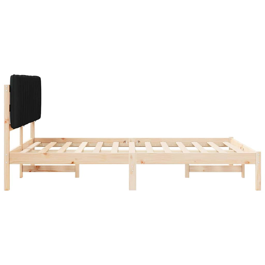 Bedframe met Gevoerd Hoofdgedeelte Zwart 135 x 190 cm