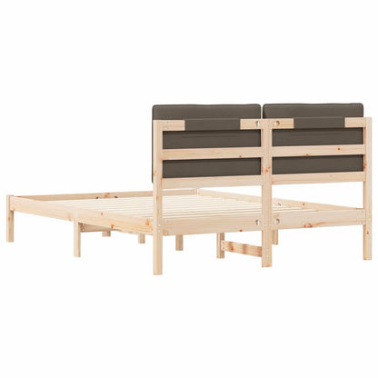 Bedframe met Gevoerd Hoofdgedeelte Taupe 135 x 190 cm