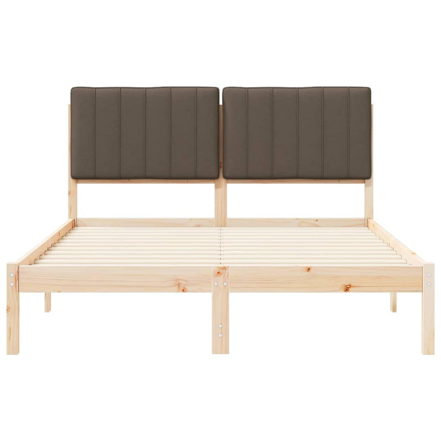 Bedframe met Gevoerd Hoofdgedeelte Taupe 135 x 190 cm
