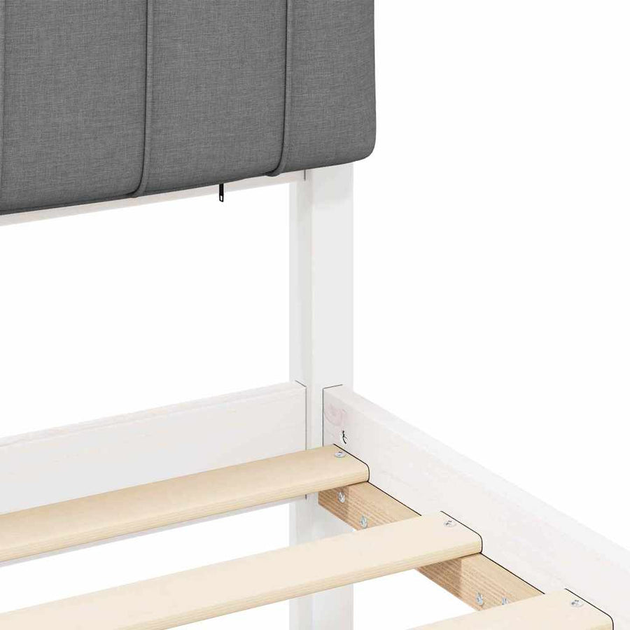 Bedframe met Gevoerd Hoofdgedeelte Lichtgrijs 135 x 190 cm