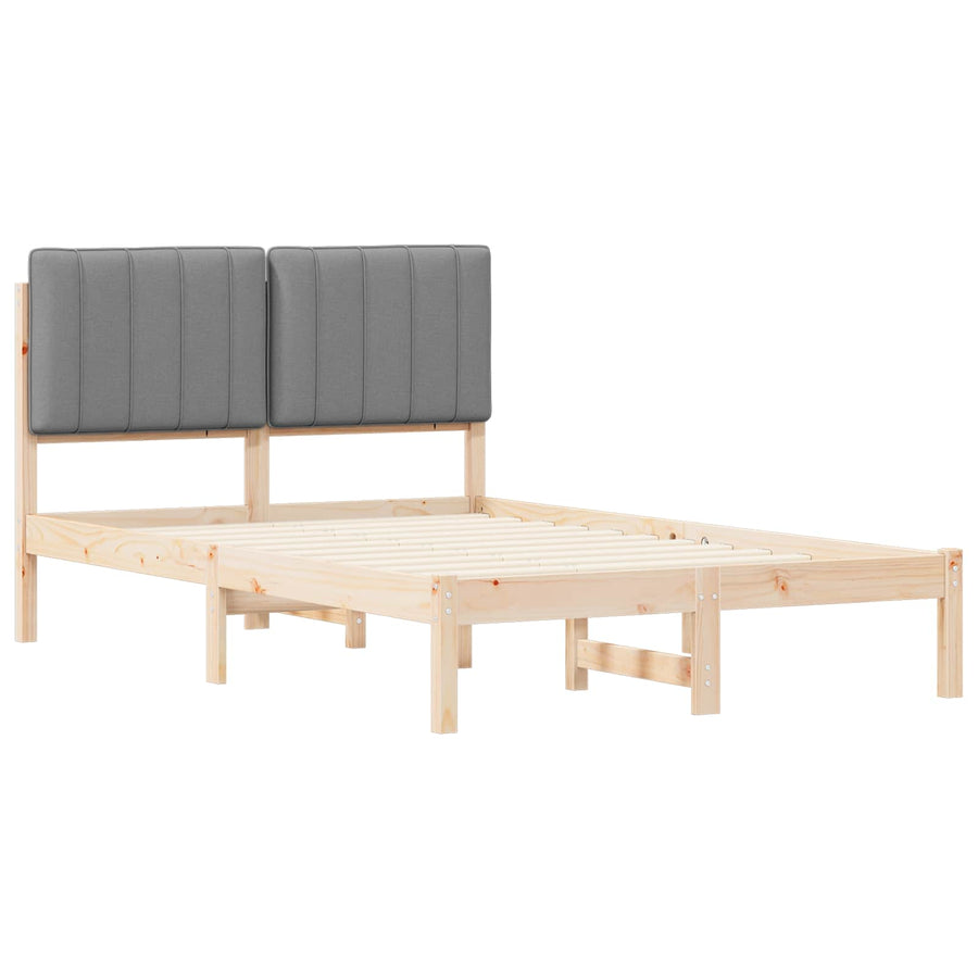 Bedframe met Gevoerd Hoofdgedeelte Lichtgrijs 120 x 190 cm