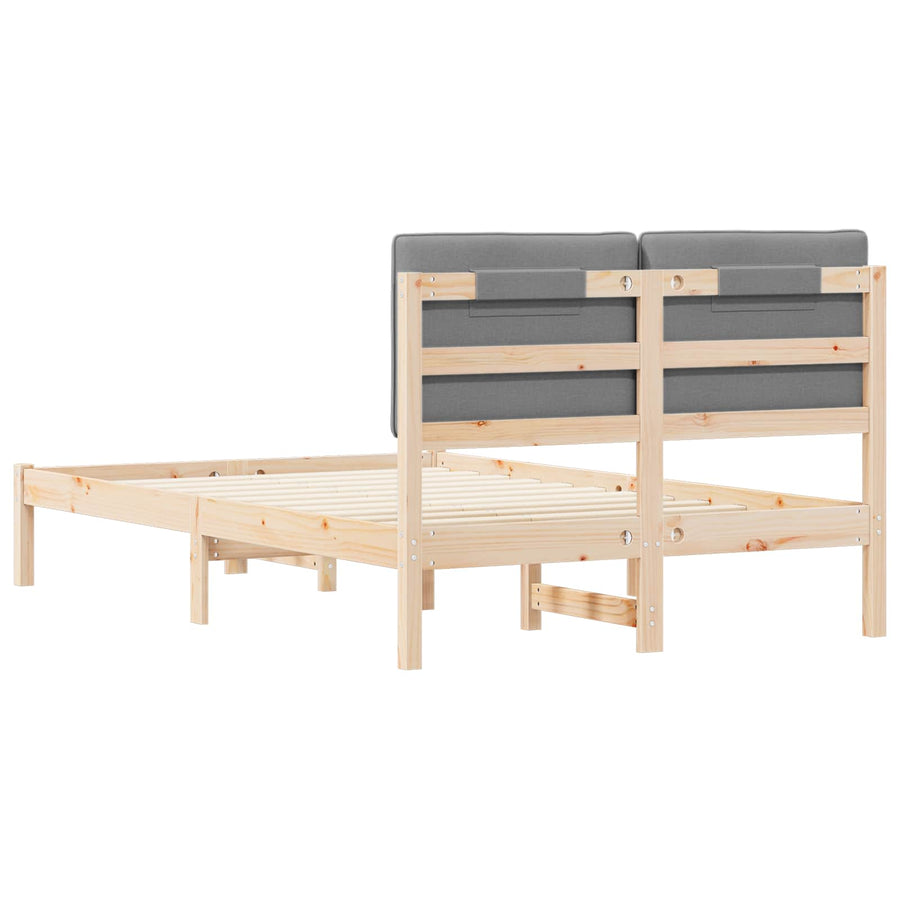 Bedframe met Gevoerd Hoofdgedeelte Lichtgrijs 120 x 190 cm
