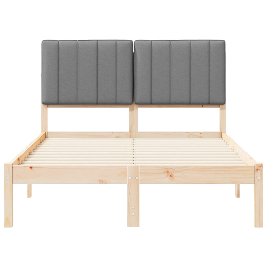 Bedframe met Gevoerd Hoofdgedeelte Lichtgrijs 120 x 190 cm
