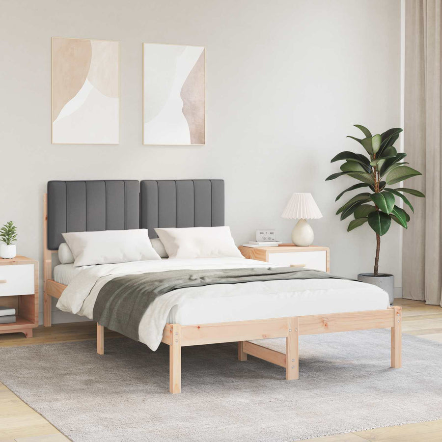 Bedframe met Gevoerd Hoofdgedeelte Donkergrijs 120 x 190 cm