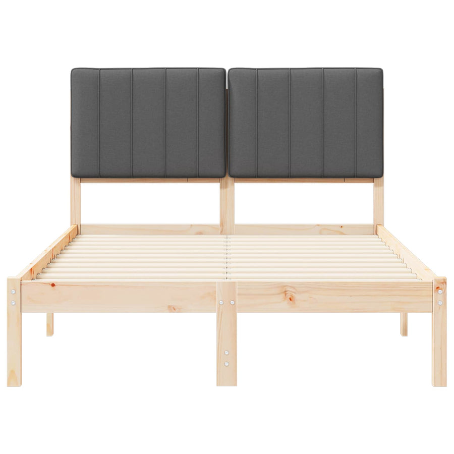 Bedframe met Gevoerd Hoofdgedeelte Donkergrijs 120 x 190 cm