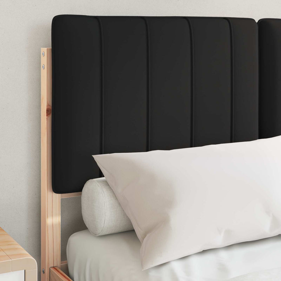 Bedframe met Gevoerd Hoofdgedeelte Zwart 120 x 190 cm