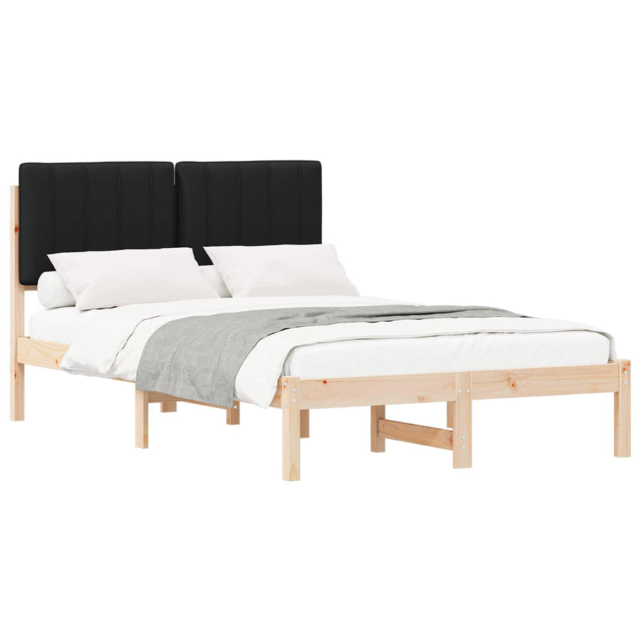 Bedframe met Gevoerd Hoofdgedeelte Zwart 120 x 190 cm