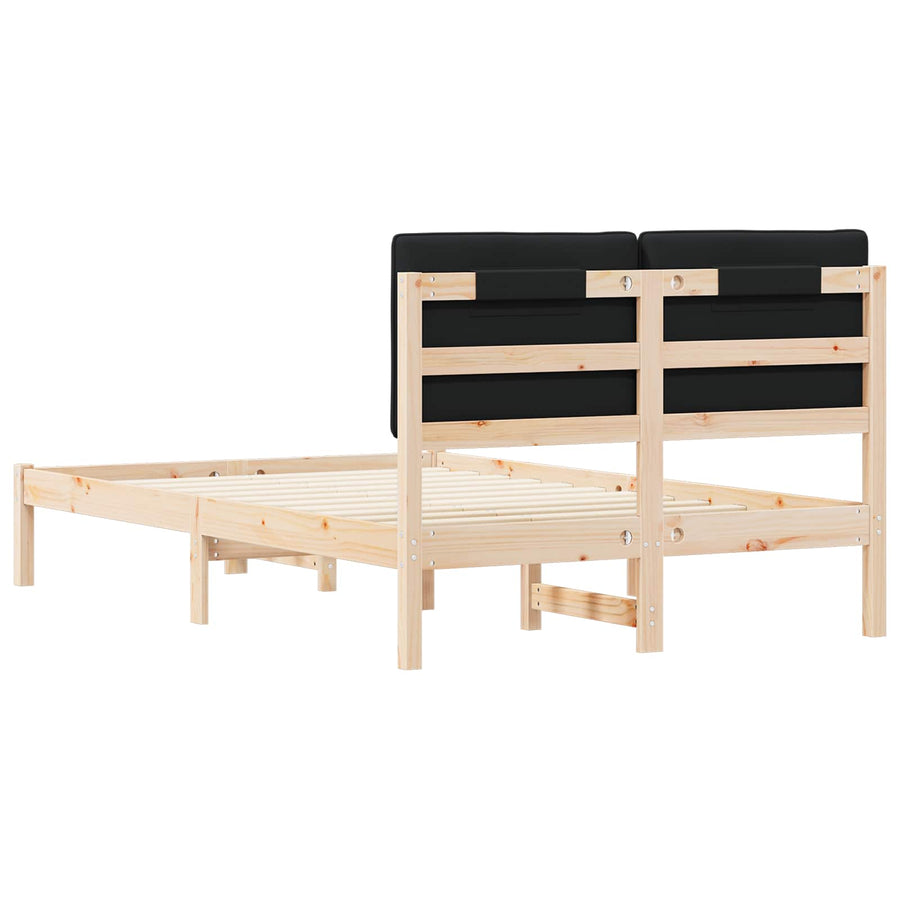 Bedframe met Gevoerd Hoofdgedeelte Zwart 120 x 190 cm