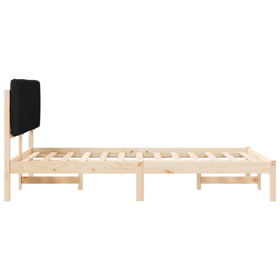 Bedframe met Gevoerd Hoofdgedeelte Zwart 120 x 190 cm
