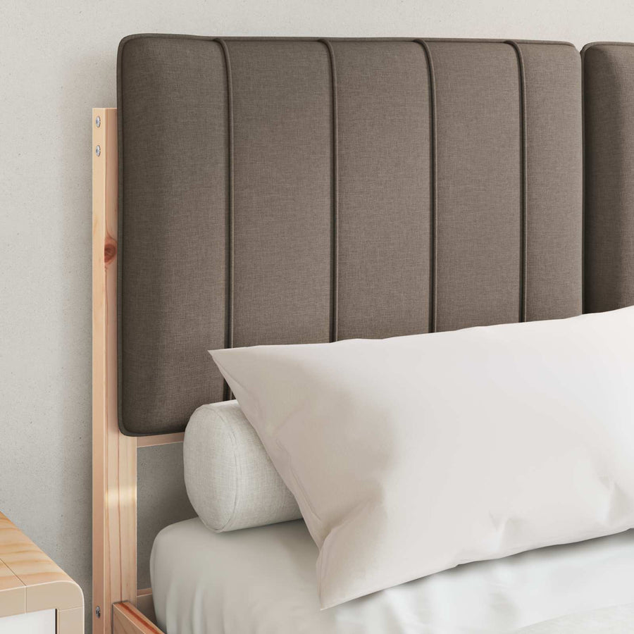 Bedframe met Gevoerd Hoofdgedeelte Taupe 120 x 190 cm