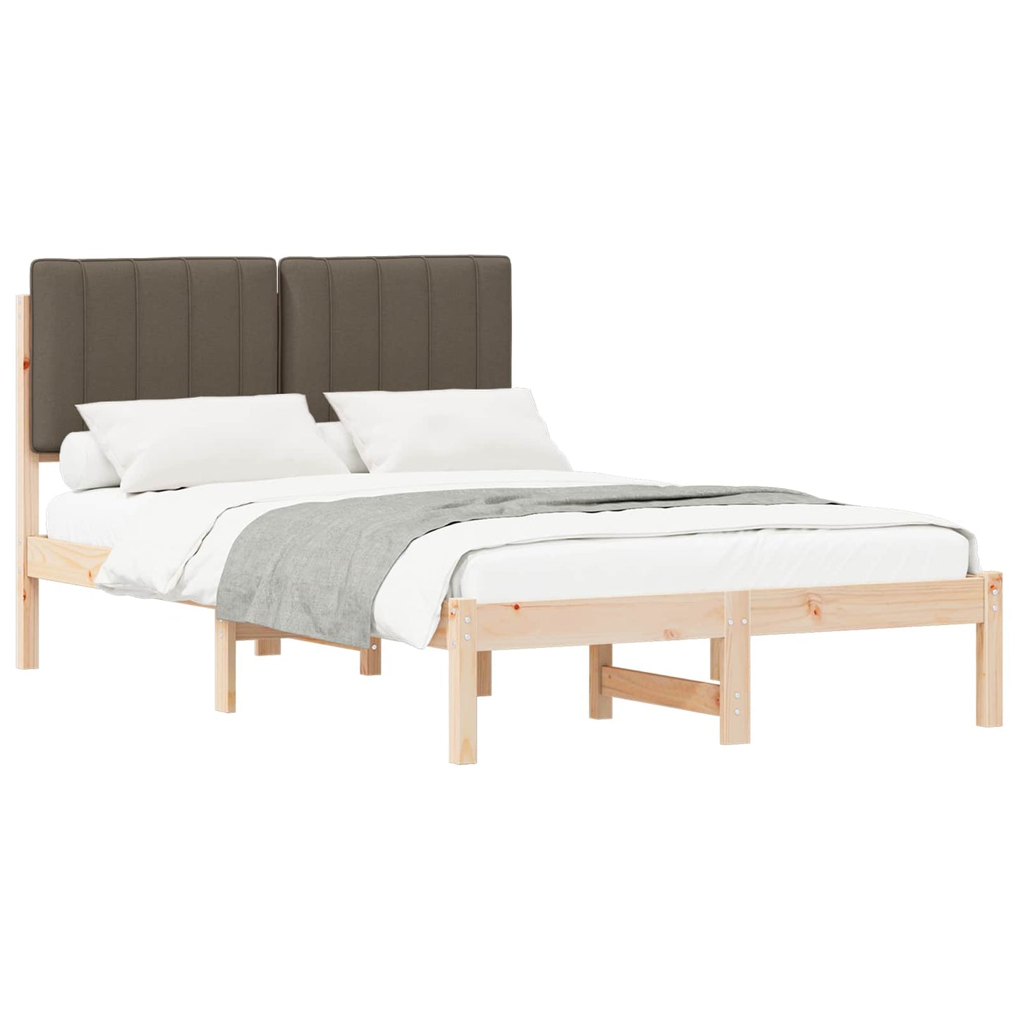 Bedframe met Gevoerd Hoofdgedeelte Taupe 120 x 190 cm