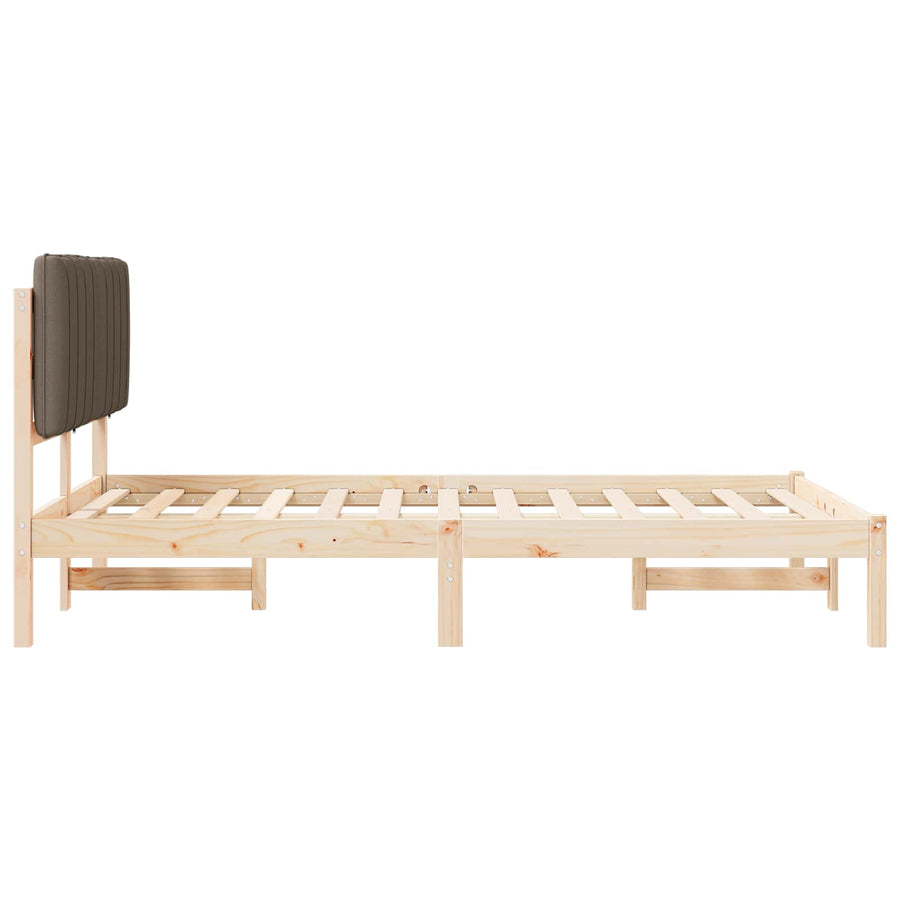Bedframe met Gevoerd Hoofdgedeelte Taupe 120 x 190 cm