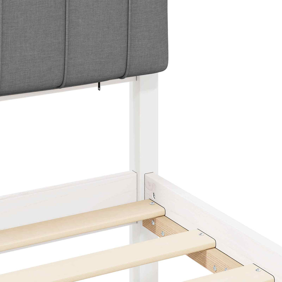 Bedframe met Gevoerd Hoofdgedeelte Lichtgrijs 120 x 190 cm