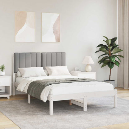 Bedframe met Gevoerd Hoofdgedeelte Lichtgrijs 120 x 190 cm