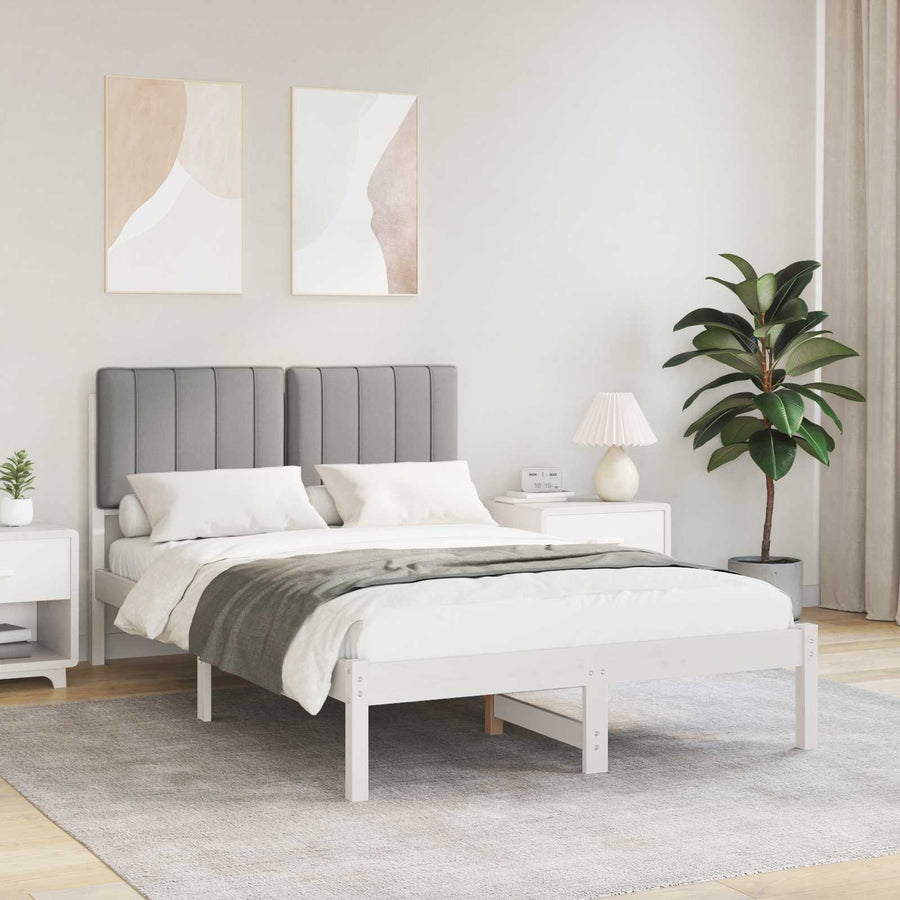 Bedframe met Gevoerd Hoofdgedeelte Lichtgrijs 120 x 190 cm
