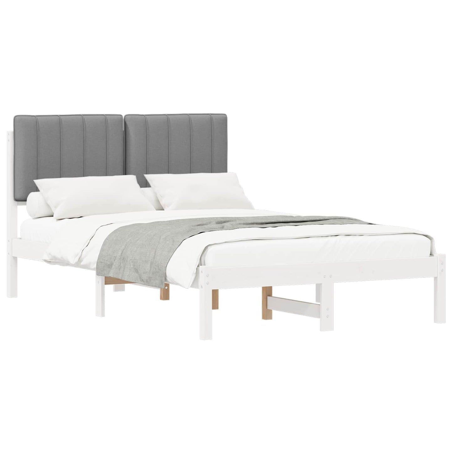 Bedframe met Gevoerd Hoofdgedeelte Lichtgrijs 120 x 190 cm