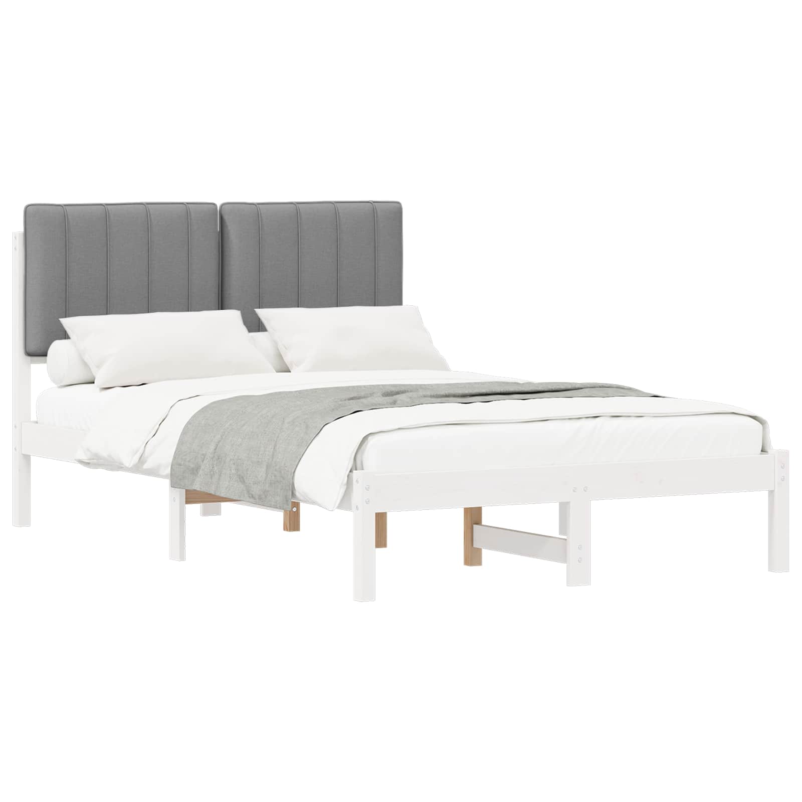 Bedframe met Gevoerd Hoofdgedeelte Lichtgrijs 120 x 190 cm