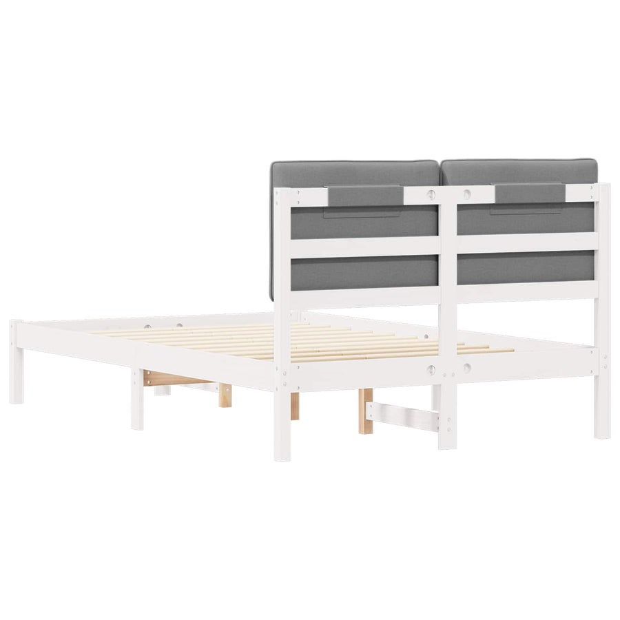 Bedframe met Gevoerd Hoofdgedeelte Lichtgrijs 120 x 190 cm