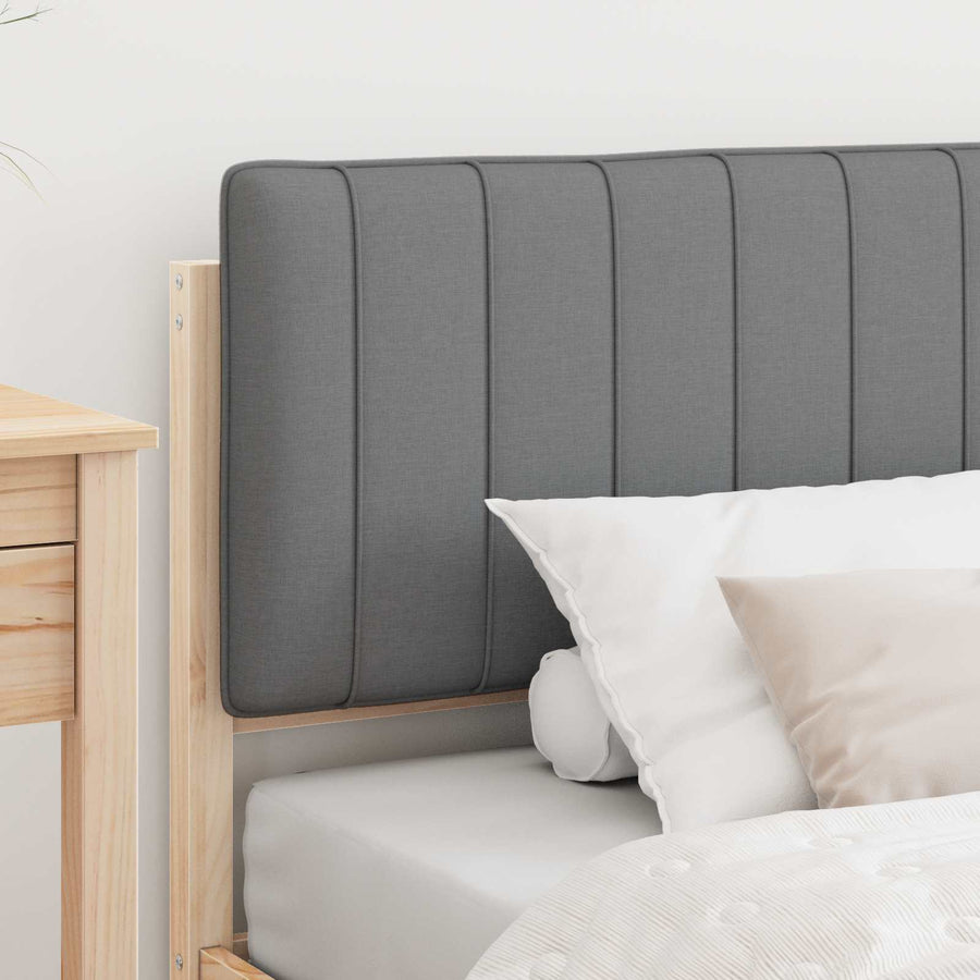 Bedframe met Gevoerd Hoofdgedeelte Lichtgrijs 100 x 200 cm